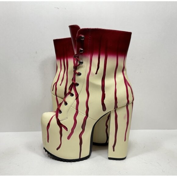 Dolls Kill Total Blood Bath Platform Lace Boots Goth Lolita Retro Women’s Sz 8 - Picture 5 of 9